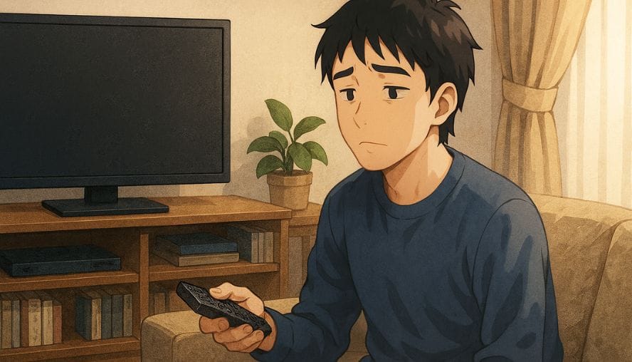 続編の制作がないことを知り、がっかりしている男性の画像