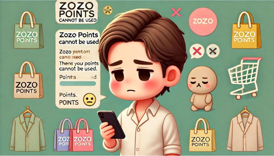 ZOZOポイントが使えず、困っている男性のイメージ画