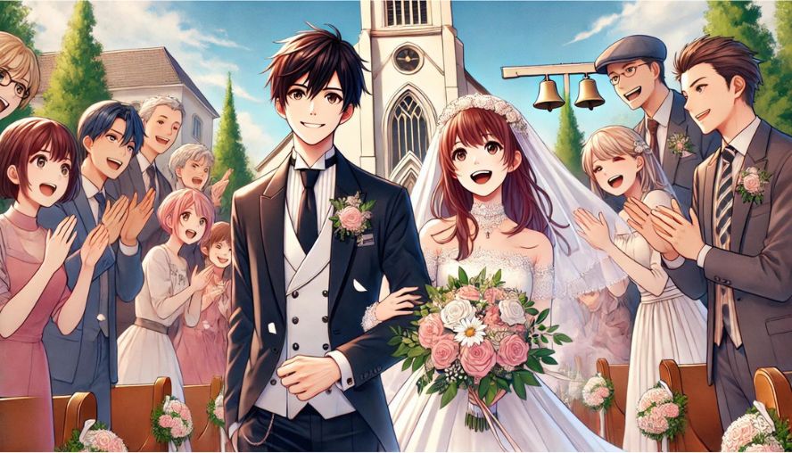 あいのりでできたカップルの結婚式の様子