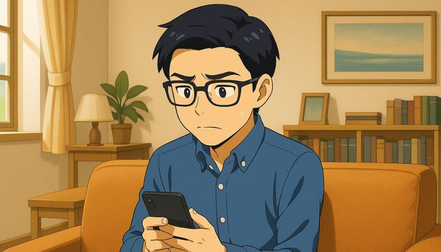 LINEで返金を打診している男性の画像
