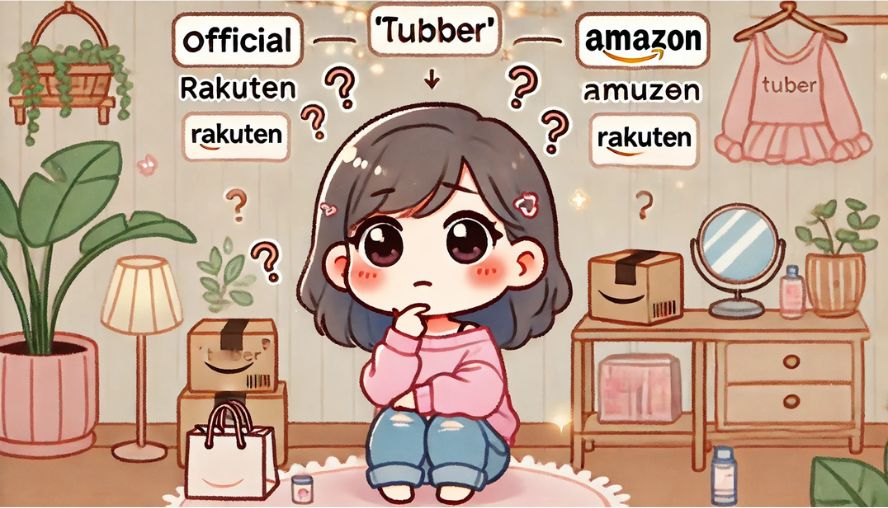 トゥベールの購入を公式、楽天、Amazonのどこからしようかと考えている女性の画像