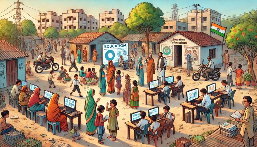 インドの教育の向上を目指したプロジェクトの様子