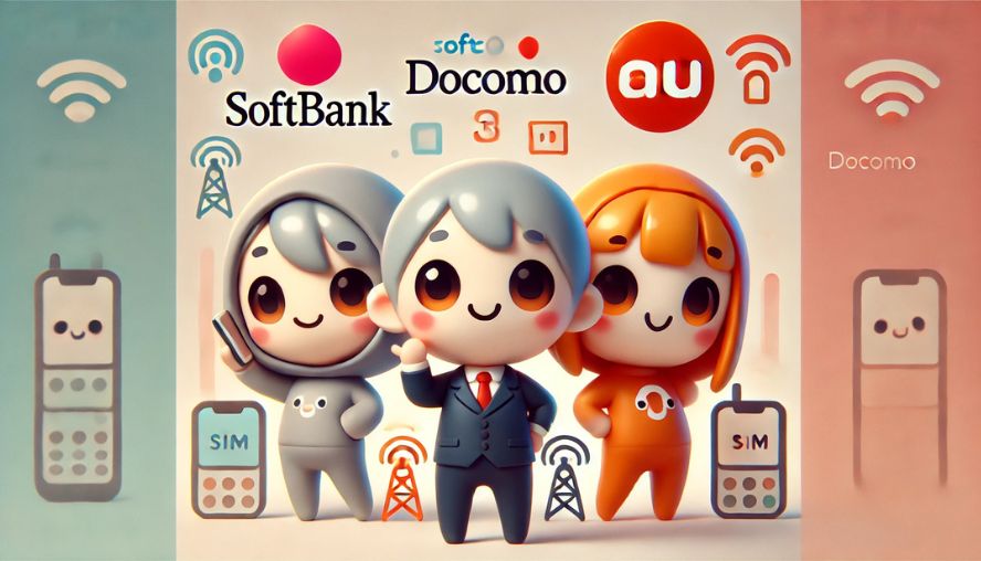 Softbank、docomo、auのイメージ画像