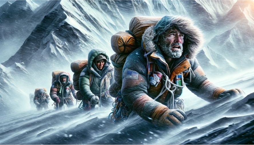 過酷なエベレスト登山に挑む人たちの画像